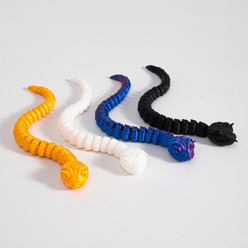 3D Printed Figures Movable Joint Snake Decoration Creative Reptile Snake Fish Tank Landscaping Figurines Crafts Gift Ornament