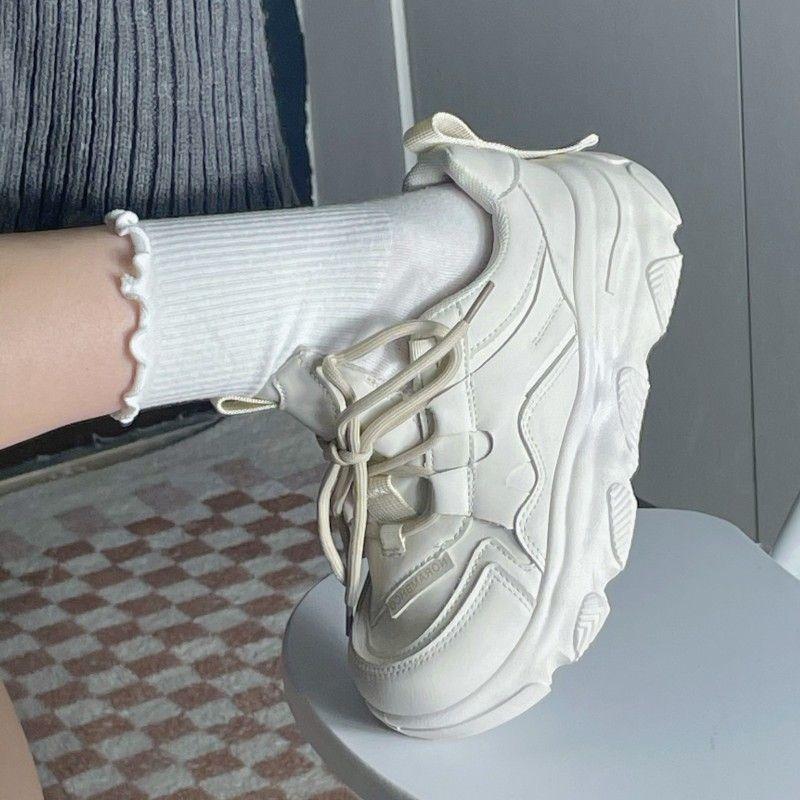 Платформенные кроссовки для женщин весна-осень, трендовые ретро новые универсальные увеличивающие рост повседневные спортивные кроссовки