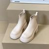 Платформенные короткие ботинки женские осень 2025 новые ретро осенне-зимние маленькие универсальные тонкие ботинки задняя молния ботинки Мартин