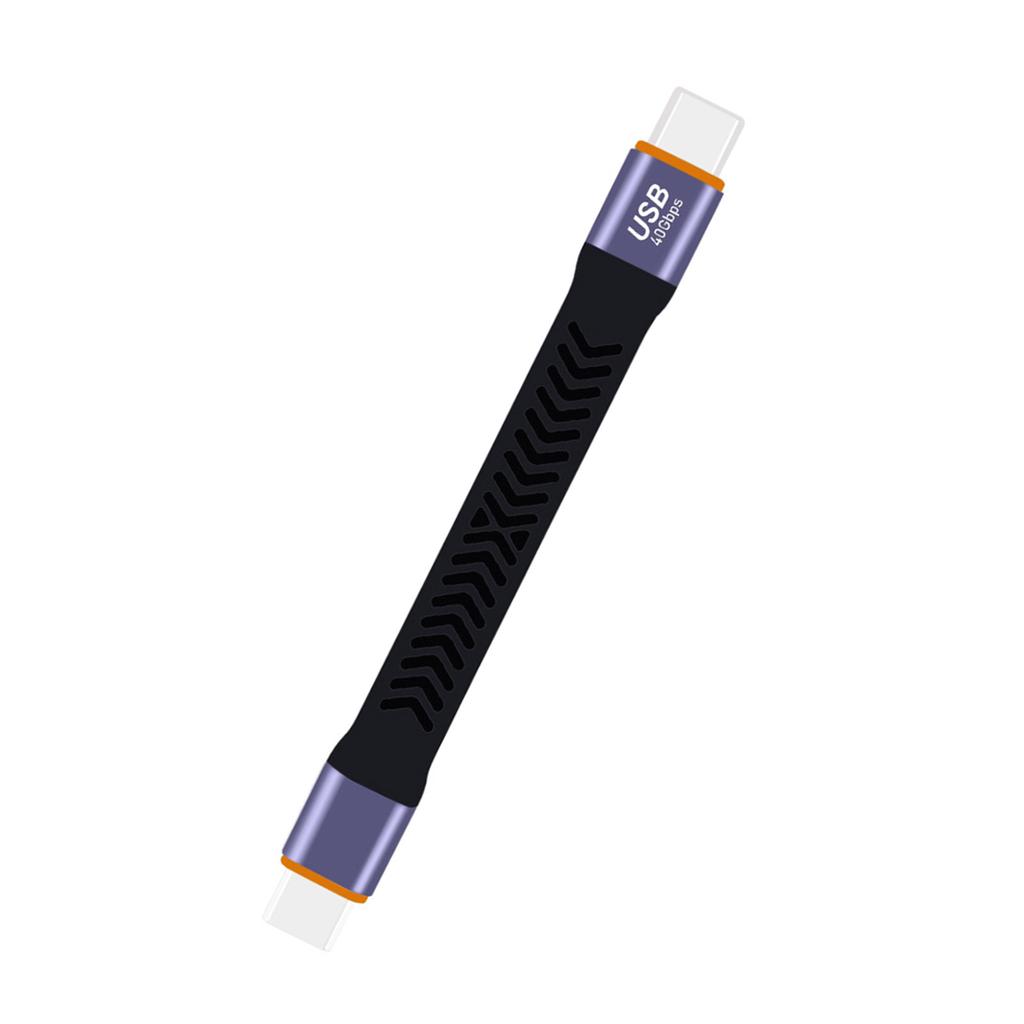 Кабель USB C - USB C, высокоскоростная передача данных 40 Гбит/с, 100 Вт, быстрая зарядка PD, FPC, плоская линия, 4K60 Гц, поддержка видео, 10 см, короткий