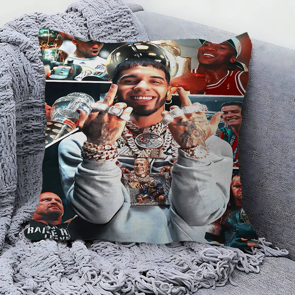 Подушка с принтом рэпера Real A-Anuel AA 45*45 см Наволочка Декоративная наволочка Для домашней подушки Наволочка для подушки на диван