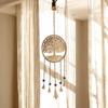 Handmade Tree of Life Wind Chime Antique Gold Metal Cow Bells Glass Beads 20 Inch Garden Patio Balcony Decor