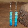 Paraiba Opal Gemstone Cluster Bar Earring, Opal Dangle Earrings for Women, Opal Beaded Earring, Multi fire Opal Jewelry, October Birthstone
