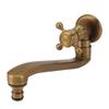 Antique Garden Faucet with Extended Spout Antifreezing Copper Wall Mount Single Cold Water Tap for