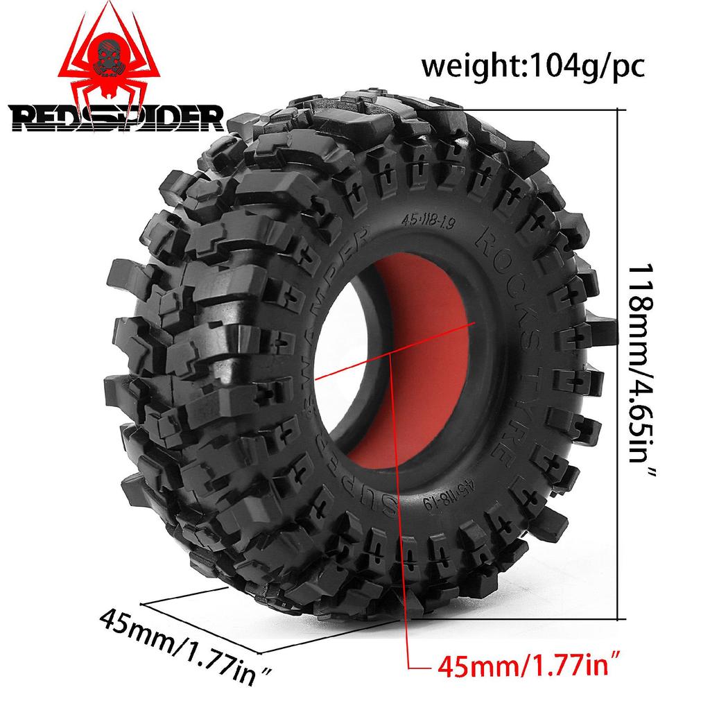 RS Red Spider Off-Road RC Vehicle with 1.9 African Lion Tires, EVA Sponge, 4WD - Available in Red, Black, Blue, Green, White