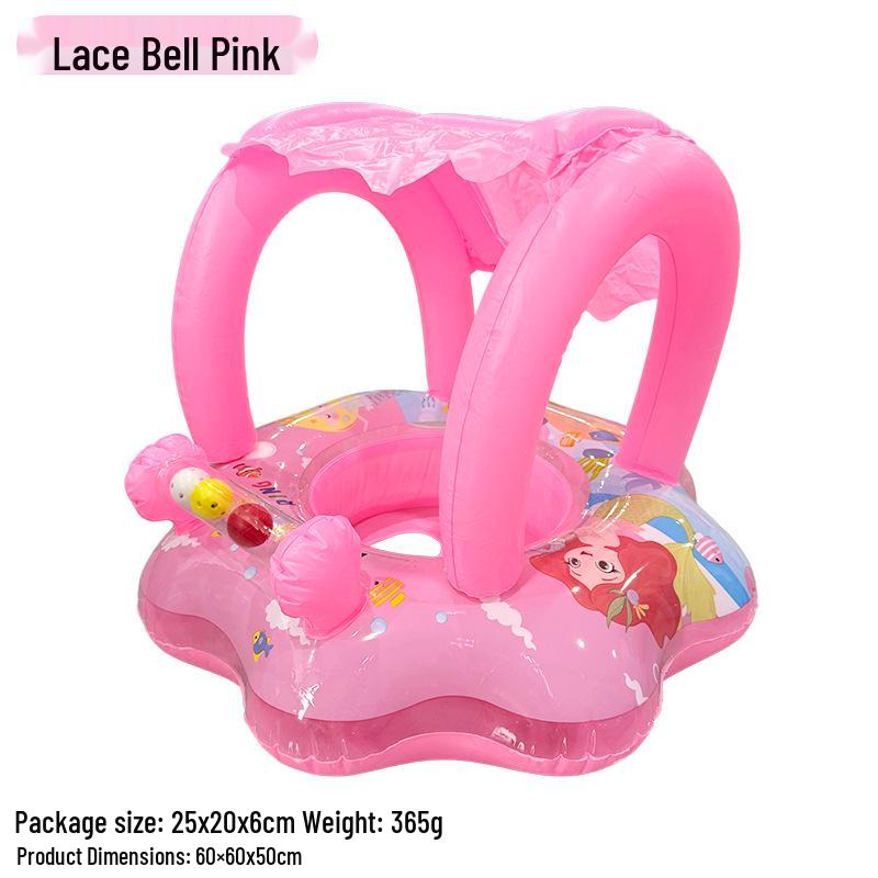 Summer Cartoon Airplane Baby Swim Ring with Handle - Anti-Rollover Design