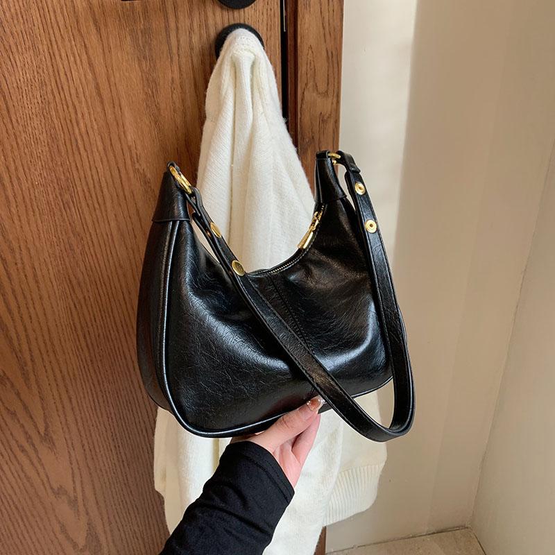 1 шт. однотонная сумка через плечо для женщин, универсальная сумка через плечо, модная сумка через подмышку, в которую можно положить мобильный телефон