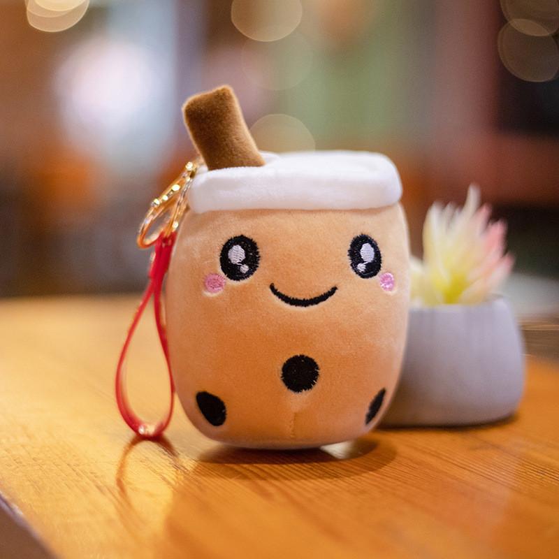 Tea Milk Cup Plush Keychain Cute Bag Pendant Cartoon Doll Kids Gift Birthday