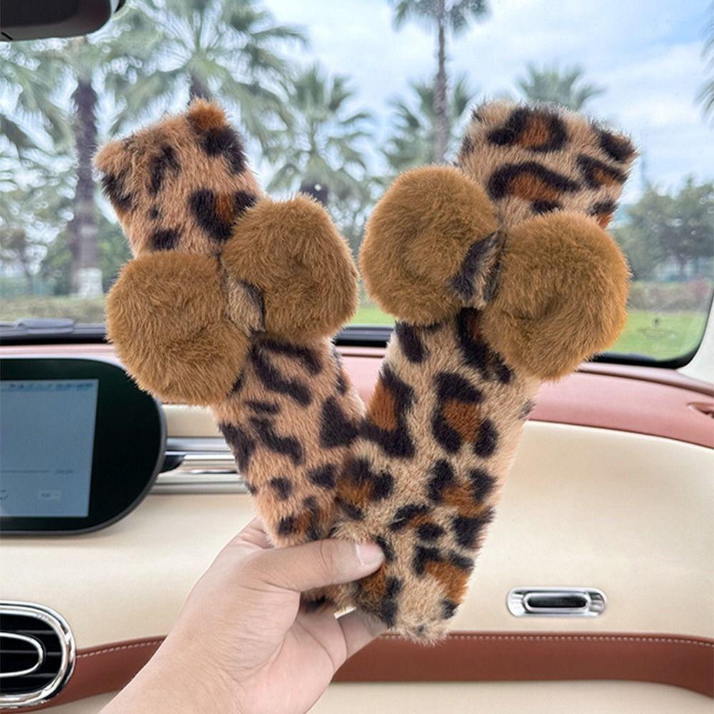Leopard Print Car Seat Belt Shoulder Pads Durable Shoulder Pad Cover Seat Belt Accessories