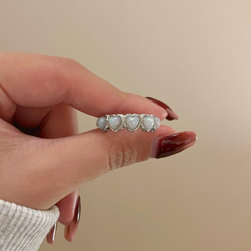 Irregular Opal Ring Trendy Elegant Simple Women Punk Lava Texture Handmade Rings Girls Party Jewelry Gifts Accessories