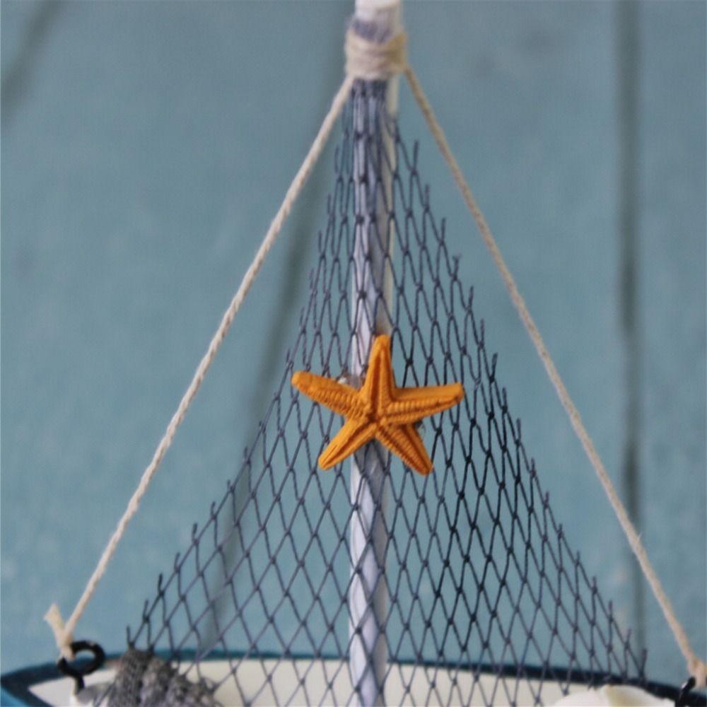 Wooden Sailing Boat Model Handmade Wooden Ship Ornament Coastal Style Nautical Decor Gift Giving