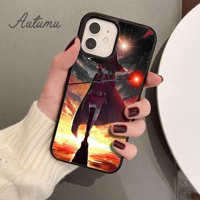 Чехол для телефона с аниме megumin konosuba для iPhone 11 12 13 14 Pro Max mini X XR XS SE 2020 5 6S 7 8 Plus Samsung Galaxy S21 S22