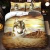 3D Wolf Bedding Set Black White Duvet Cover For Adults Bedroom Luxury Comforter Set Queen King 220x240 Size Aniaml Bed Set