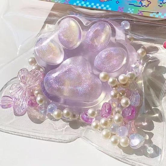 Красочная прозрачная игрушка-пищалка в виде кошачьей лапки, мягкая TPR, фиджет для снятия стресса, веселый подарок на день рождения, Рождество для детей и взрослых