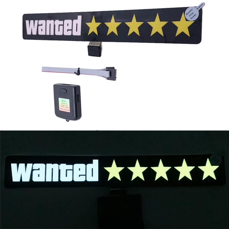 New Led Light-Emitting Wanted Window Sticker Windshield Sticker Decorative Car Accessories Light Board Without Battery for Car