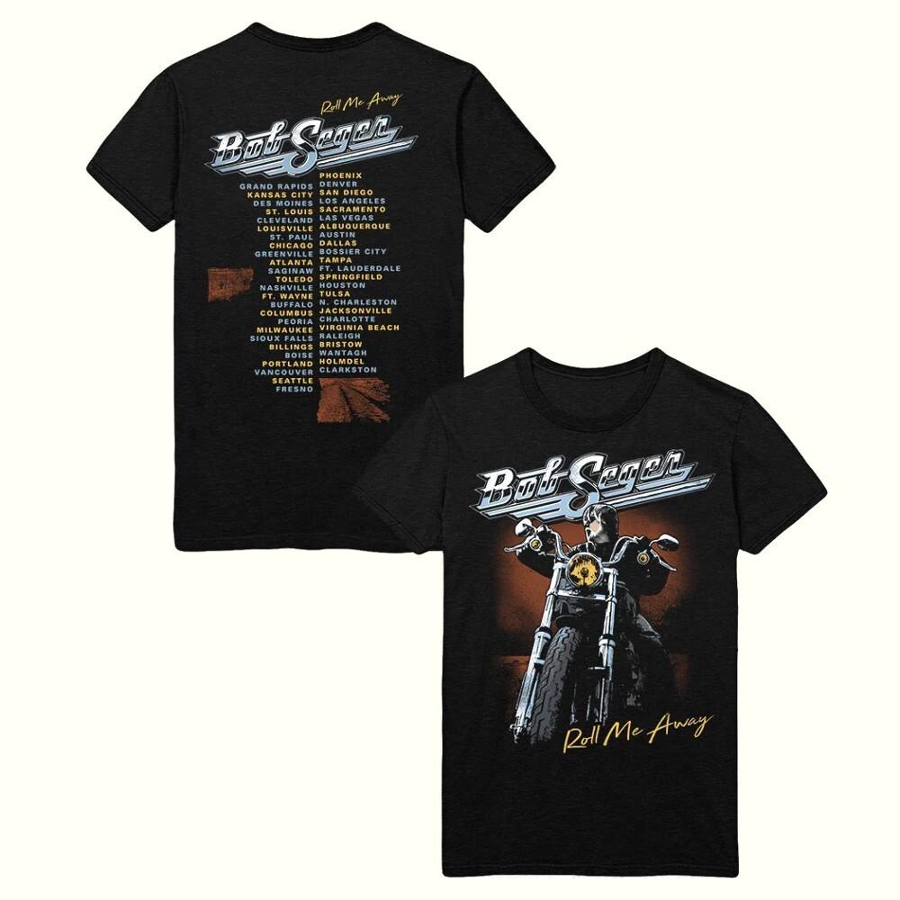 Bob Seeger Roll Me Away Cycle Double Sided T-Shirt