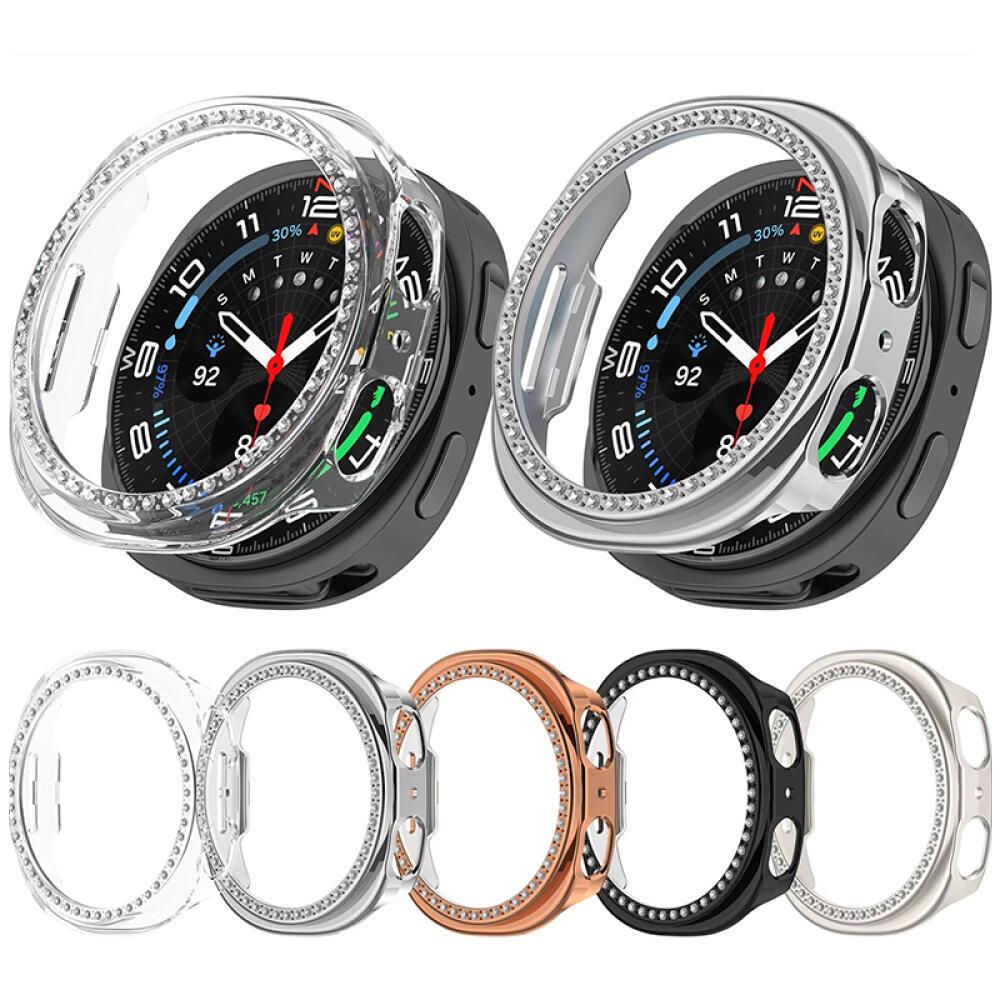Алмазный Чехол для Samsung Galaxy Watch 8 40 мм Полый Защитный Корпус Аксессуары для смарт-часов galaxy watch 8 44 мм Защитная Накладка-Бампер