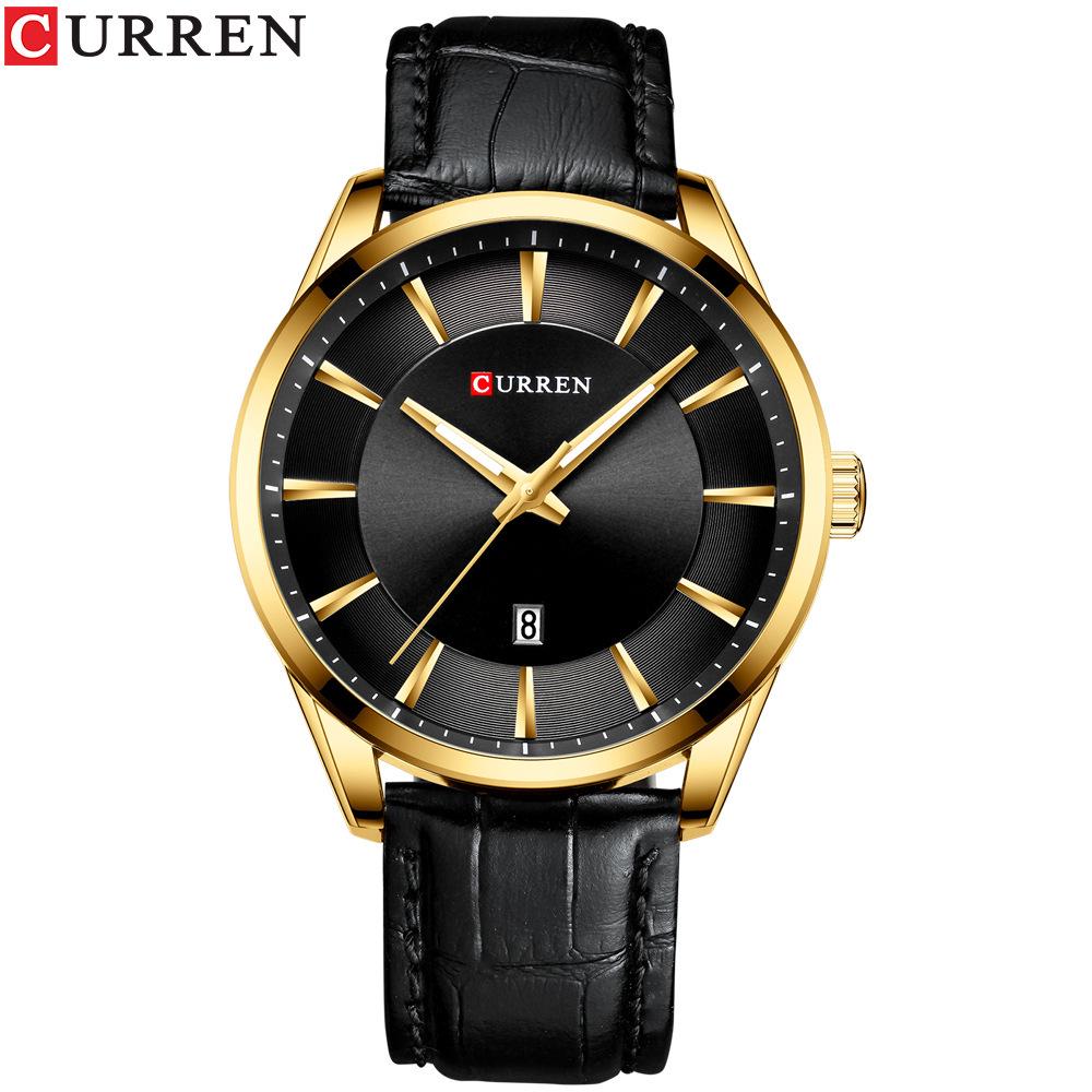 Curren 8365 Men's Waterproof Leather Strap Watch with Date Function