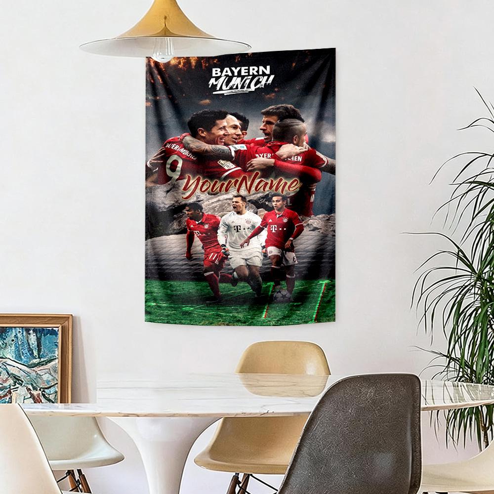 Bayern Munich Custom Your Name Wall Decor Tapestry Art For Pet Memorial Birthdaywedding Party Backdrop Family Gift