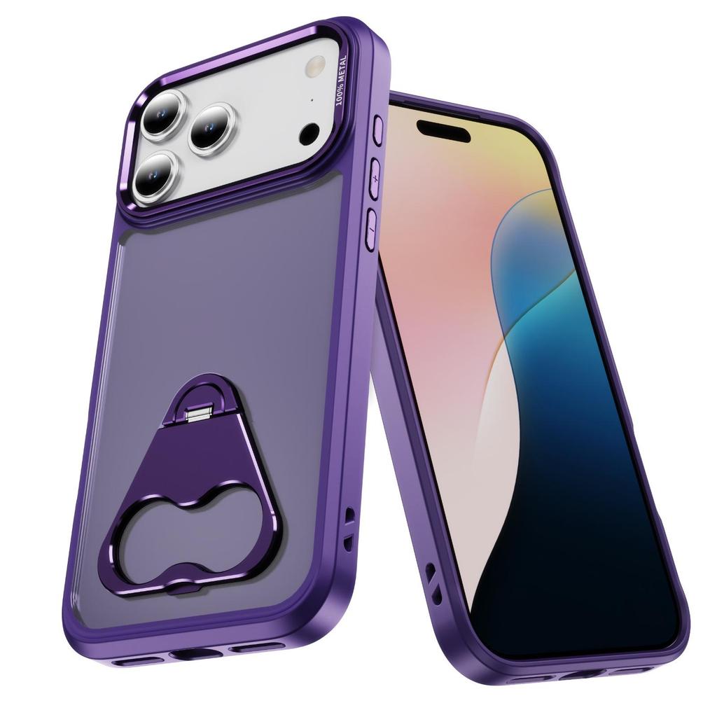 Чехол для iPhone 17 Pro Max с защитой объектива, текстурой, приятной на ощупь, и вращающейся на 360 градусов подставкой