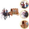 Западные Фигурки Модель Конной Кареты Игровой Набор Пластиковые Западные Фигурки Верховая Лошадь Фигурка Игрушки для Обучения Настольное Украшение для Мальчиков Девочек Детей