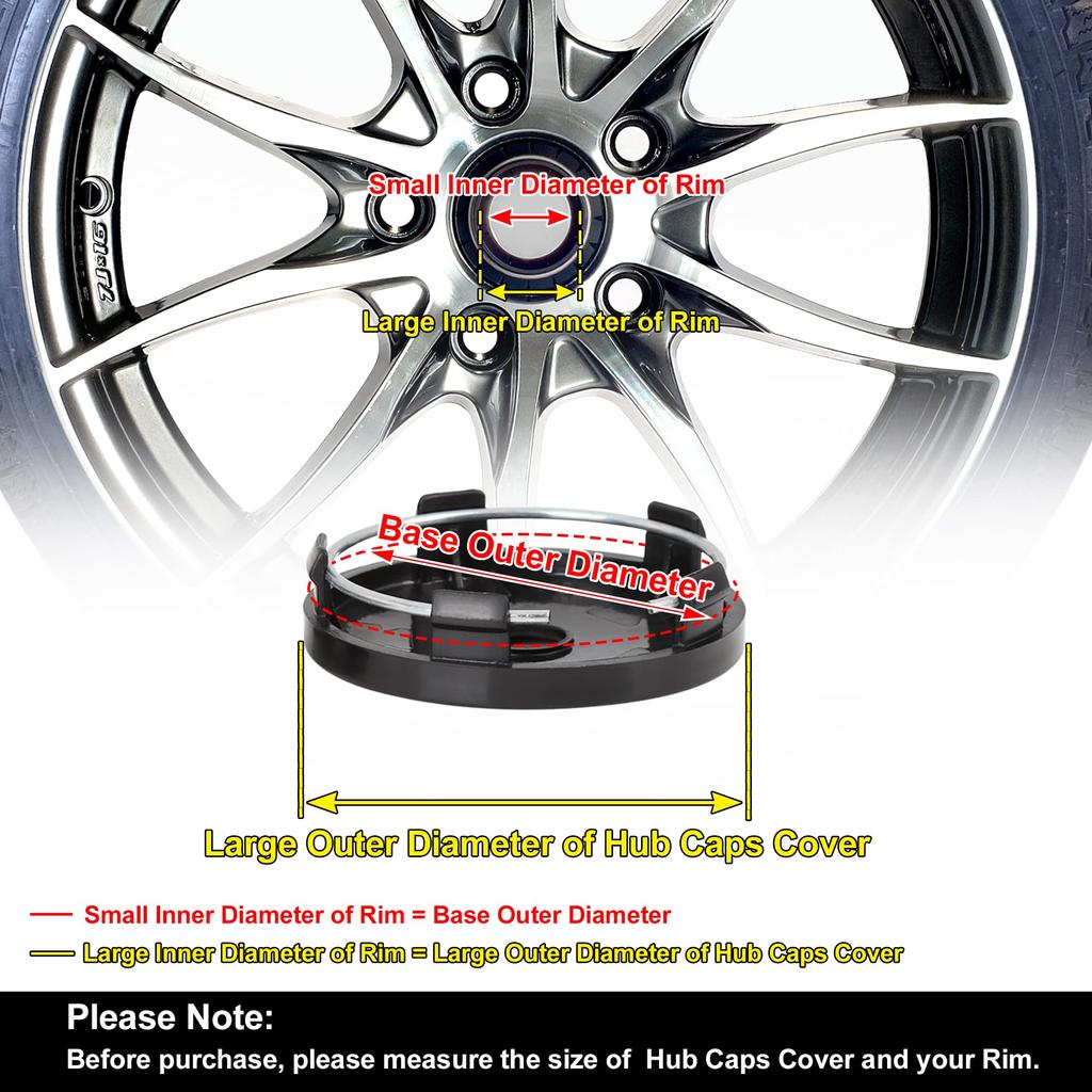 uxcell Колпак центра колеса автомобиля, Универсальный колпак колеса, Совместимый, Предотвращение, Колпак ступицы обода