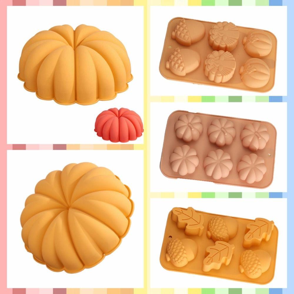 Листья, орехи, узор, Хэллоуин, тыква, форма для торта, силиконовая нетоксичная свеча