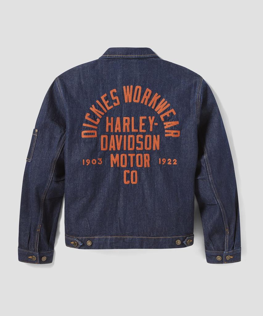 Dickies X Джинсовая куртка Harley Davidson Выстиранный синий