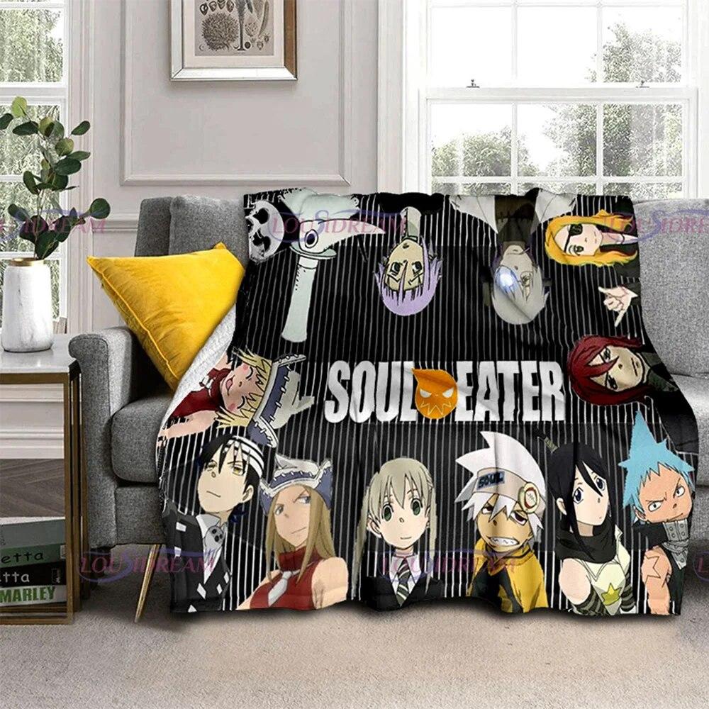 Одеяло в стиле аниме Soul Eater, ультра мягкое одеяло, теплое покрывало для кровати для путешествий, кемпинга, гостиной, дивана, декора для спальни