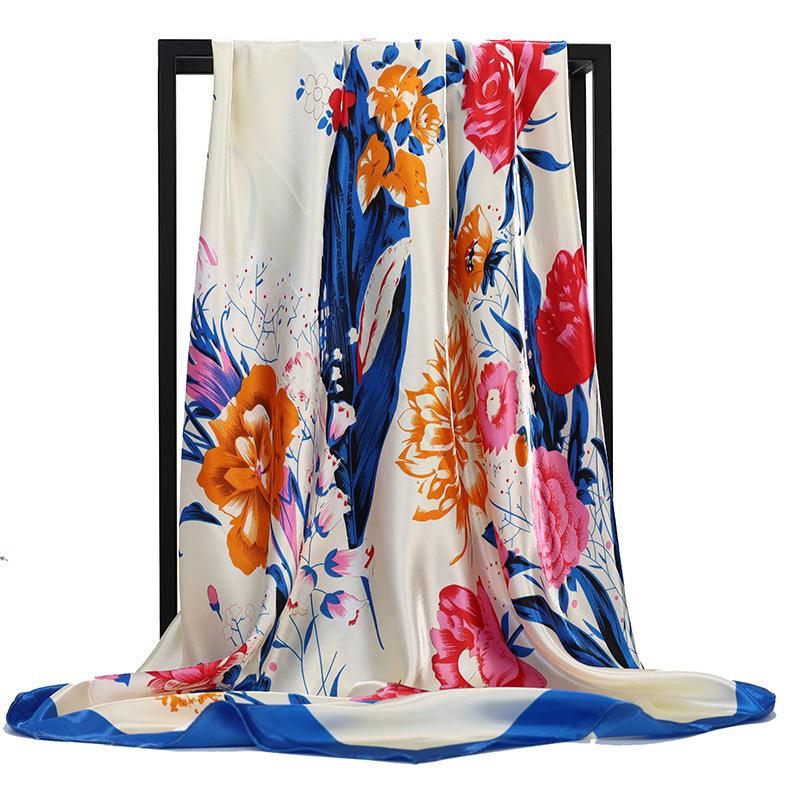 High-quality Luxurious Silk Scarves Headband Scarfs Neck Scarf For Women Chain Silk Scarf Women's Decorative Shawl