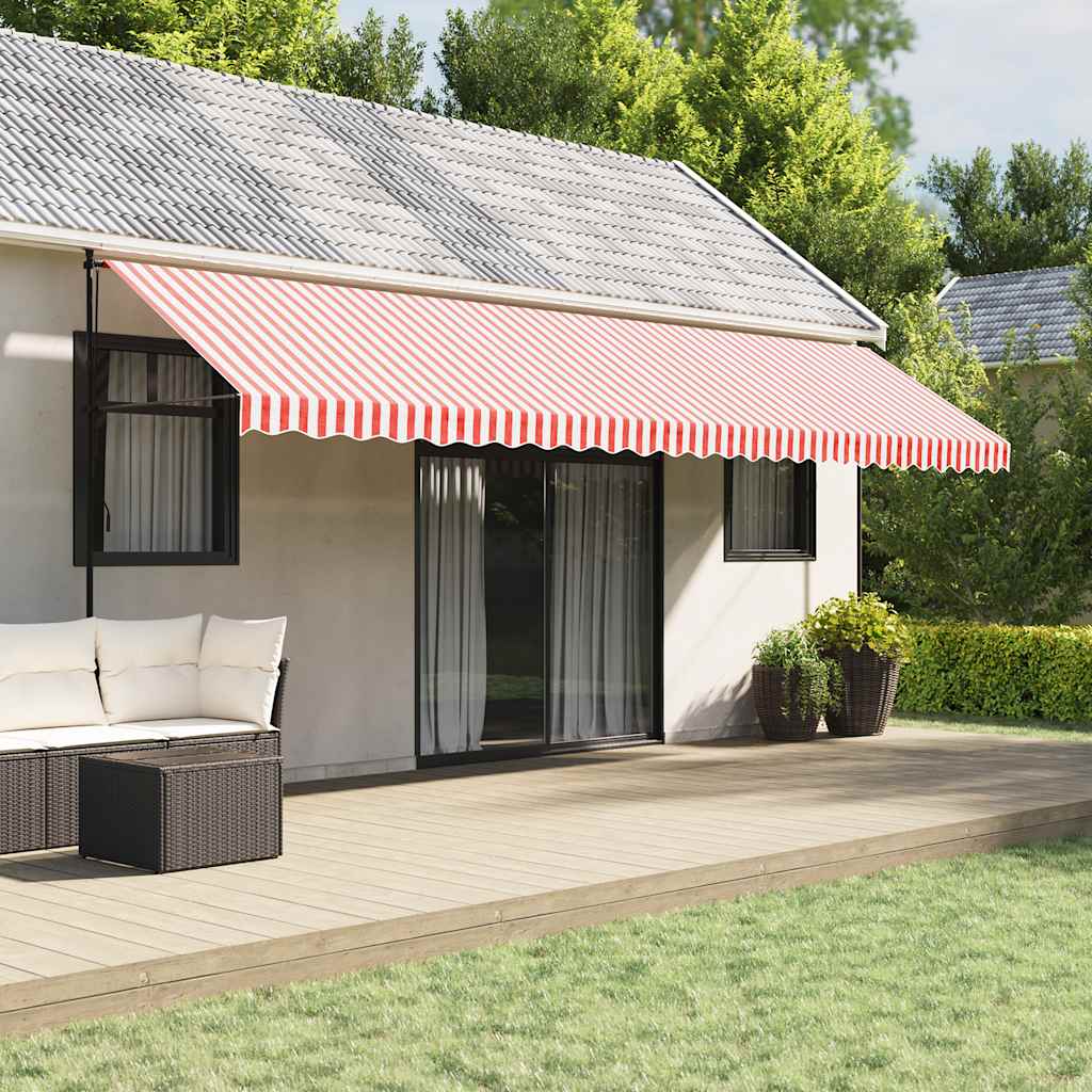 Awning Cover Red and White Striped 6x3.5 m