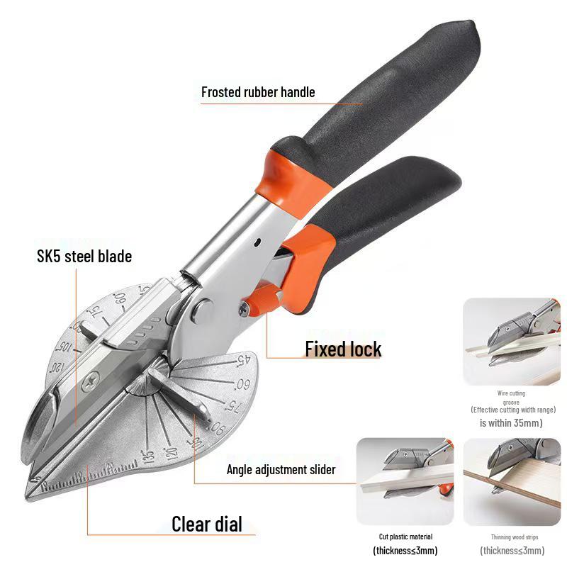Adjustable 45°/90° Cable Duct Angle Scissors for Woodworking and Electrical Tasks