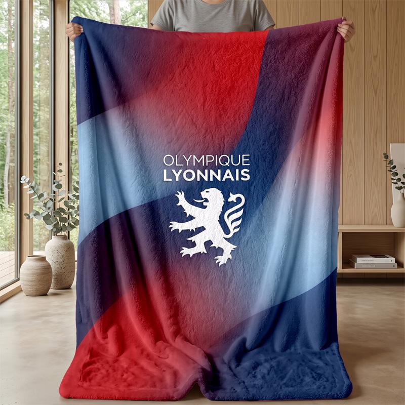 Lyon FC Soft Flannel Fleece Blanket Lightweight Cozy Warm Throw Blanket For Sofa Bed Home Decor