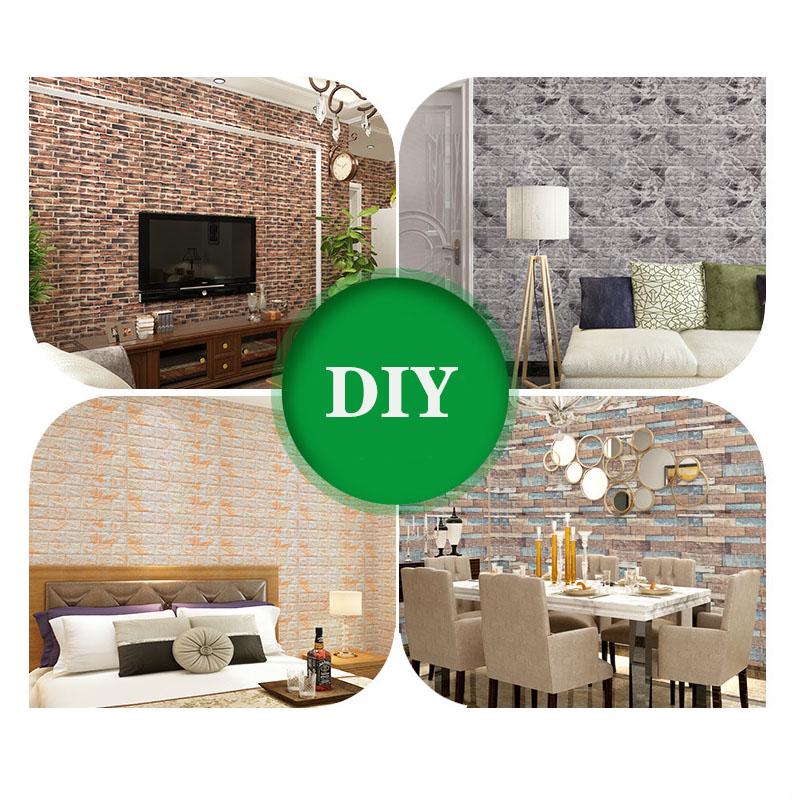 70*77см 3D Водонепроницаемые Самоклеящиеся Очень Толстые XPE Пена Обои Под Ретро Кирпич Антивандальные Декор для Гостиной Спальни Детской Комнаты