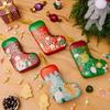 Elegant European American Style Christmas Socks Decorative Metal Gift Boxes For Seasonal Cheer