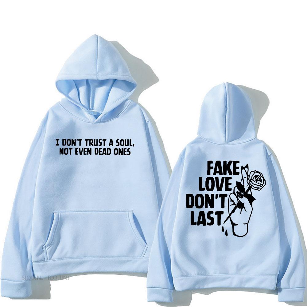 Fake Love Don't Last Hoodies Rapper Mgk Machine Gun Kelly Толстовки для мужчин/женщин Хип-хоп Графический принт Пуловеры с капюшоном