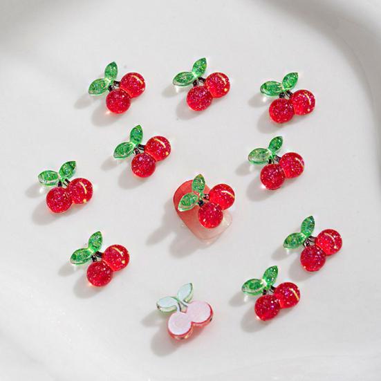 50 шт. подвески для дизайна ногтей из фруктовой смолы подвески для дизайна ногтей Kawaii вишня клубника лимон арбуз виноград персик DIY аксессуары для поделок