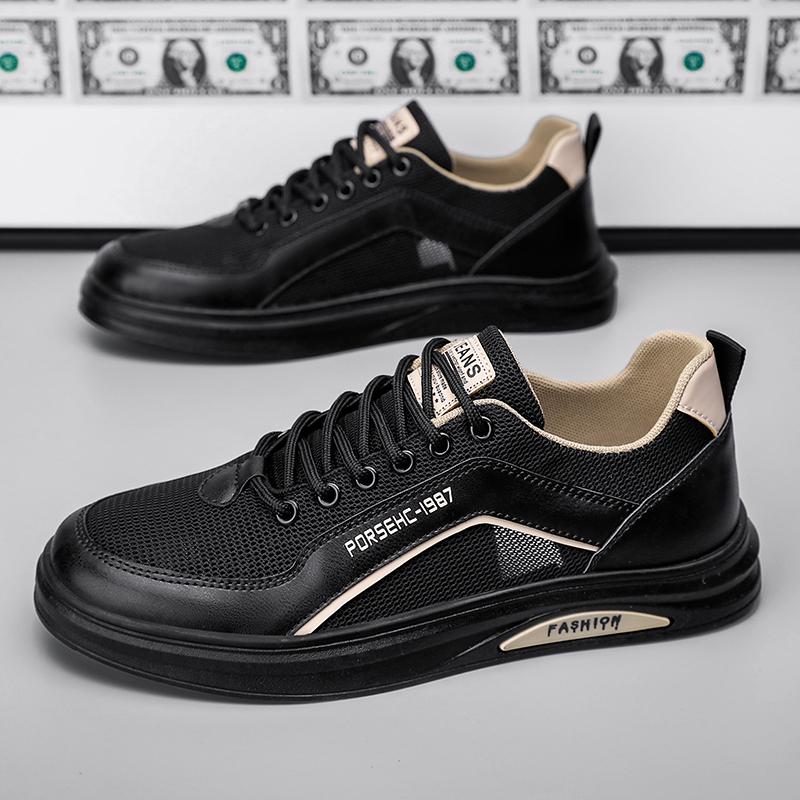 Сетчатая мужская обувь летняя дышащая тонкая мягкая подошва нескользящая маленькая белая обувь молодежная спортивная и повседневная обувь низкие модные туфли