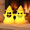 Battery Operated Ghost Light Halloween Witch Hat Light, Spooky LED Decorative Lamp, Cartoon Night for Holiday Party Decor