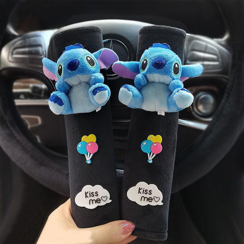 Cute Cartoon Doll Car Safety Belt Shoulder Pad Cover Boutique All Year Round Safety Belt Protective Case Special Decoration Pairs