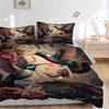3pcs Whirling Hummingbirds Bedding Set, Including 1 Quilt Cover and 2 Pillow Shams, Without Filling, Soft and Comfortable Home Bedroom Fabric, Fa