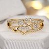 Luxury Pave Ring Premium Copper Heart Ring Zircon Stacking Ring Versatile For Anniversary Daily Wear Gift