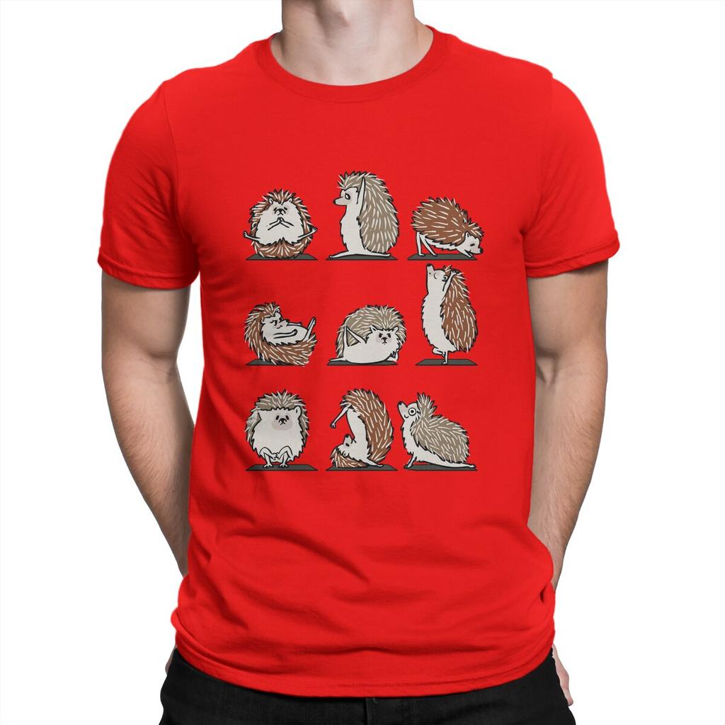 Yoga Other Creative TShirt for Unisex Hedgehog Round Neck Pure Cotton T Shirt Hip Hop Gift Clothes Streetwear