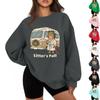 Women's Casual Fashion Solid Color Round Neck Raglan Long Sleeve Sweatshirt Top