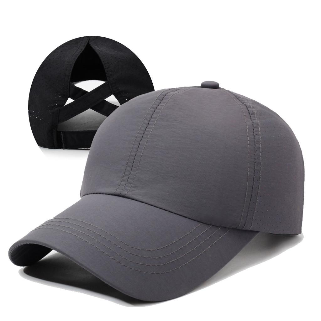 Summer Cap Baseball With Breathable Mesh Cross Design And Solid Color Daily For