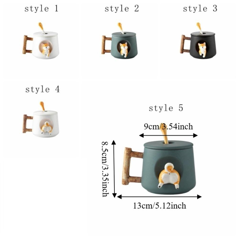 420ml 3D Ceramic Mug Dog Design Milk Tea Cup Creative Tea Cup Cafes