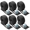 Set of 6 Cargo 150kg Load 25mm Metal Ratchet for Earthquake Preparedness Tie-Down Straps, Capacity, Wide, 2.5m Long, Buckle, Strap, Multi-Purpose,