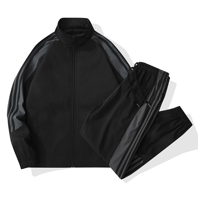 Костюм для отдыха унисекс с воротником-стойкой - спортивный комплект из кардигана и брюк на весну/осень