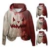 Женская толстовка с капюшоном 3D Bloodstain Print Halloween Vintage Haunted House Cosplay Top Hooded Long Sleeves Loose Hoodie