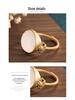 Copper-Plated Retro Court Style Ring with Imitation Mutton Fat White Jade